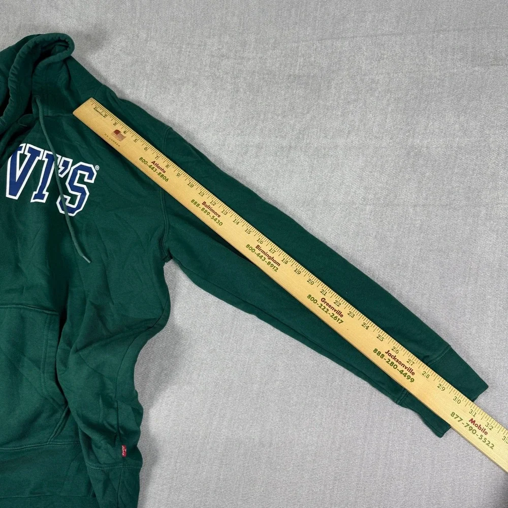 Levis Standard Graphic Logo Hoodie Pullover Mens XL Green Cotton Blend